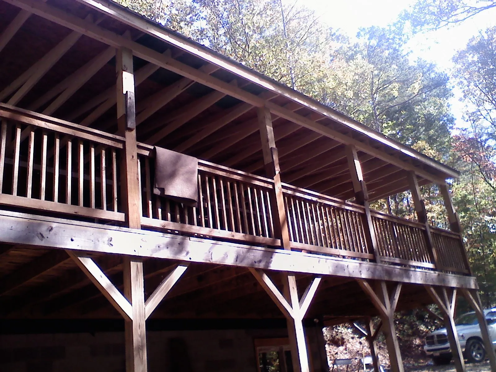 Timber framing under a new elevated porch and deck — Roof Leak Repair in Gum Spring by Roofing Brothers